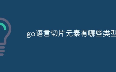 go语言切片元素有哪些类型