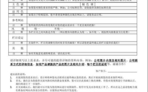 电子商务网站建设客户需求调查表_创建客户需求